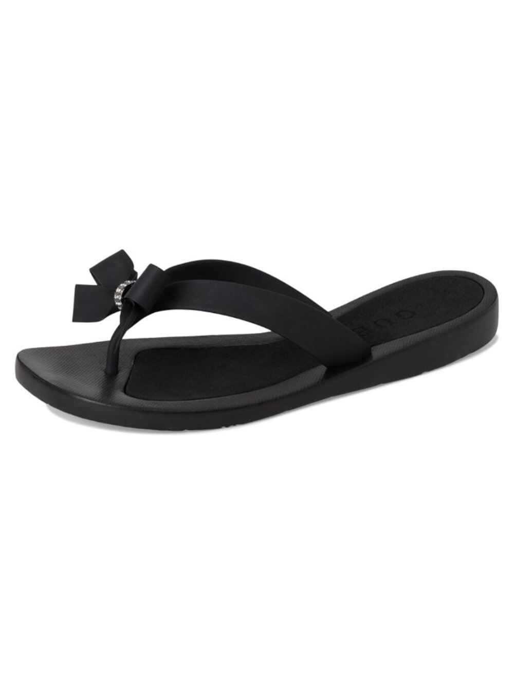 Guess Tutu Bow Rhinestone Flip Flop Sandals Black - Size 9M